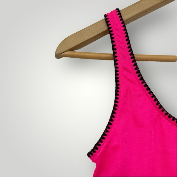 Vintage Backflips One piece Swimsuit Barbie Pink Sz Medium Neon - Picture 3 of 7